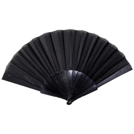 [FAE-02] FAE-02 Fächer Faltfächer Windfächer schwarz einfarbig Länge ca. 23 cm, Spannweite ca. 43 cm