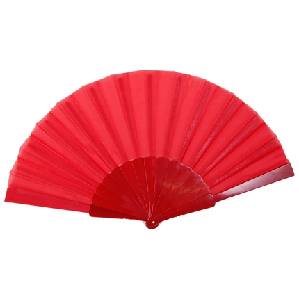 [FAE-04] FAE-04 Fächer Faltfächer Windfächer rot einfarbig Länge ca. 23 cm, Spannweite ca. 43 cm