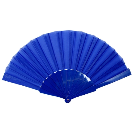[FAE-08] FAE-08 Fächer Faltfächer Windfächer blau einfarbig Länge ca. 23 cm, Spannweite ca. 43 cm