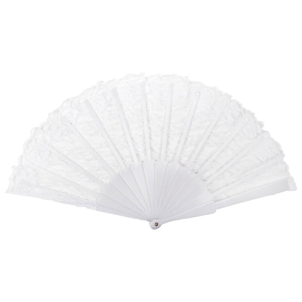 FAE-18 Fächer Faltfächer Windfächer weiß transparent Länge ca. 23 cm, Spannweite ca. 43 cm