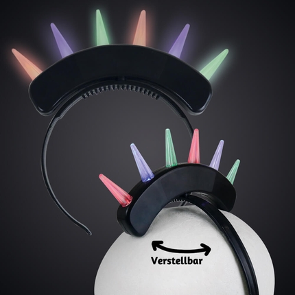 LH-do LED Leuchthaarreifen multicolor Motiv: Leuchtdornen Dornenreihe drehbar Irokese