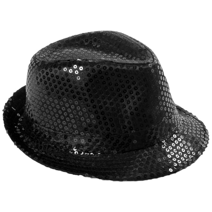 [TH-56] TH-56 Trilby Hüte Pailetten schwarz glitzert durch Pailletten