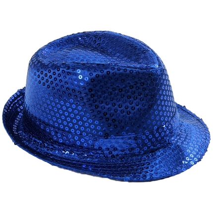 [TH-59] TH-59 Trilby Hut dunkelblau mit Pailletten