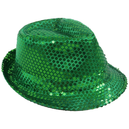 [TH-62] TH-62 Trilby Hut grün mit Pailletten