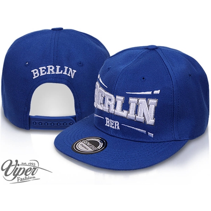 CAP-BER02 Snapback Flatbrim Cap "Berlin" Farbe: blau