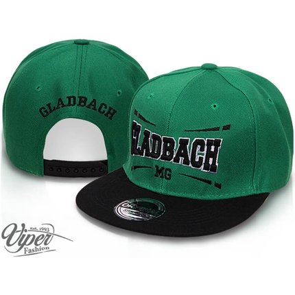 [CAP-MG01] CAP-MG01 Snapback Flatbrim Cap "Mönchengladbach" Farbe: grün / schwarz
