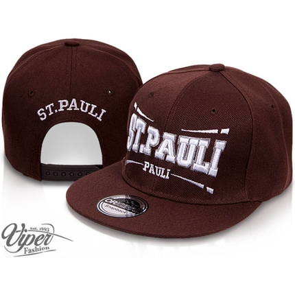 [CAP-PAULI01] CAP-PAULI01 Snapback Flatbrim Cap "St. Pauli" Farbe: braun
