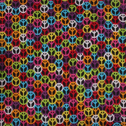 [BA-190] BA-190 Bandana Kopftuch Halstuch Design: Peace Farbe: schwarz