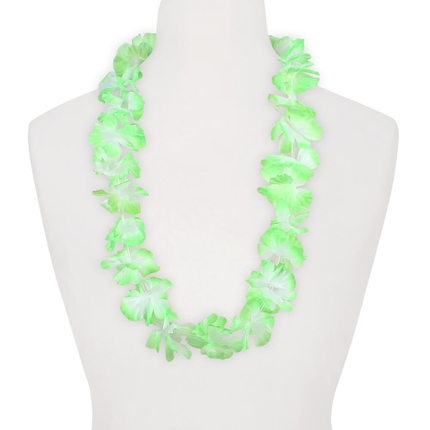 [HK-25] HK-25 Hawaii Blumenkette classic grün weiß Länge: ca. 100 cm