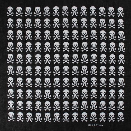 [BA-040] BA-040 Bandana Kopftuch Halstuch Design: Totenköpfe Farbe: schwarz