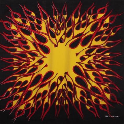 [BA-045] BA-045 Bandana Kopftuch Halstuch Design: Flammen, Sonne Farbe: schwarz