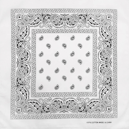 [BA-058] BA-058 Bandana Kopftuch Halstuch Design: Paisley Farbe: weiss