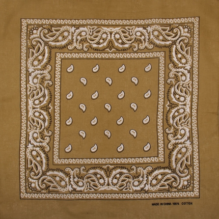 [BA-070] BA-070 Bandana Kopftuch Halstuch Design: Paisley Farbe: ocker