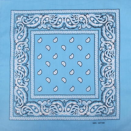 [BA-098] BA-098 Bandana Kopftuch Halstuch Design: Paisley Farbe: hellblau