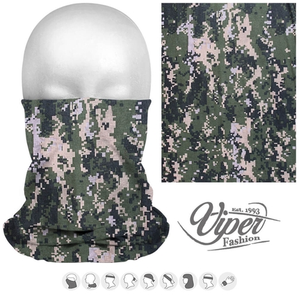 [MF-204] MF-204 Multifunktionstuch - 9 in 1 - Multifunktionstücher Design: Digital Camouflage Farbe: grau, beige, schwarz